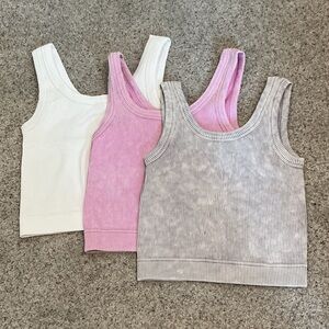 New Bundle of Nikibiki Seamless Tank Tops - White, Pink, and Gray